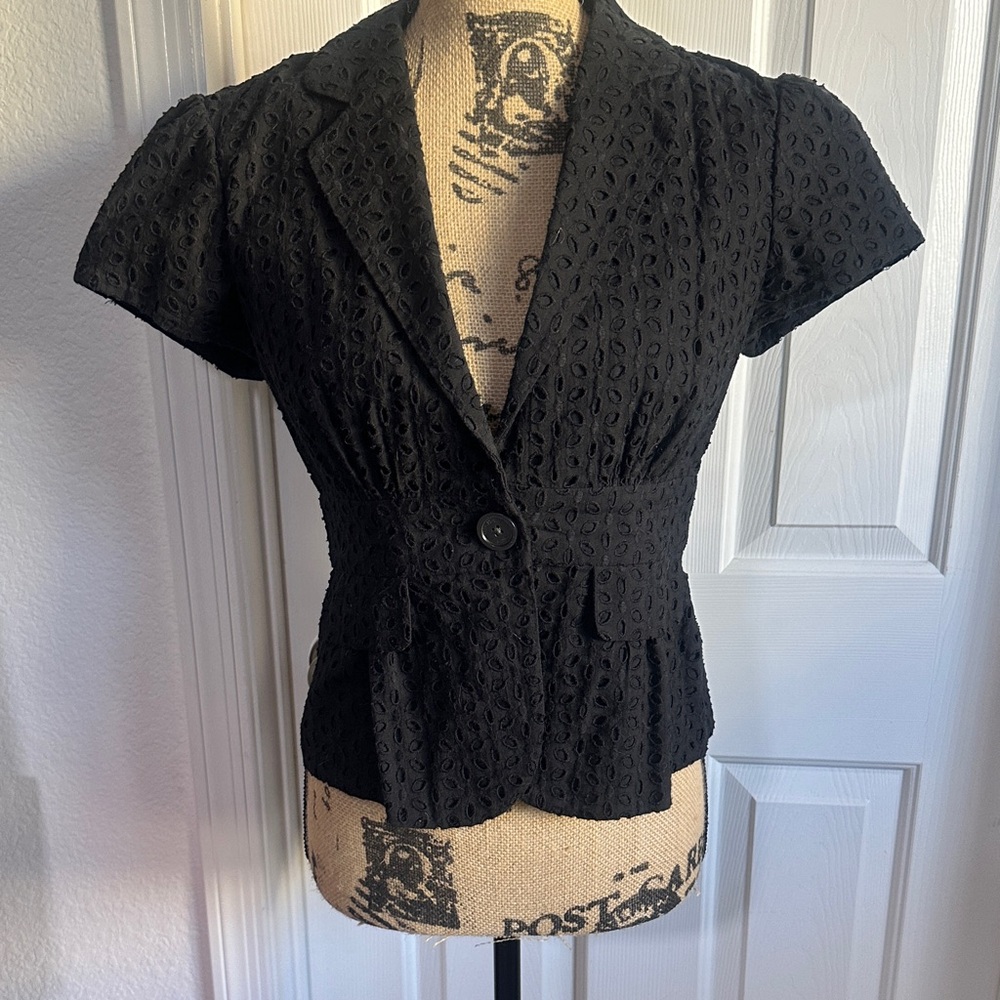 Michael Kors Black Eyelet Blazer